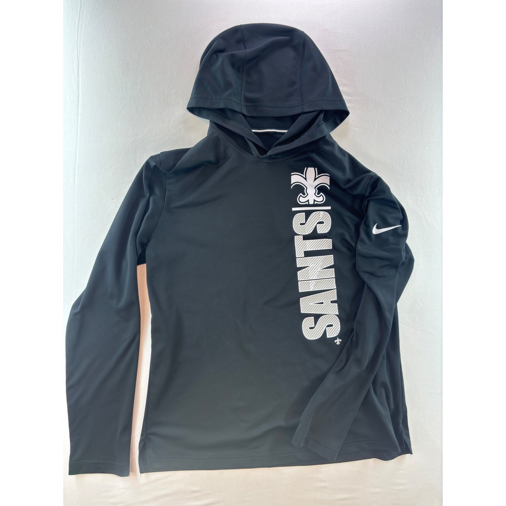 Nike New Orleans Saints NFL Dri-FIT Hoodie Mens Medium Black Long Sleeve Shirt